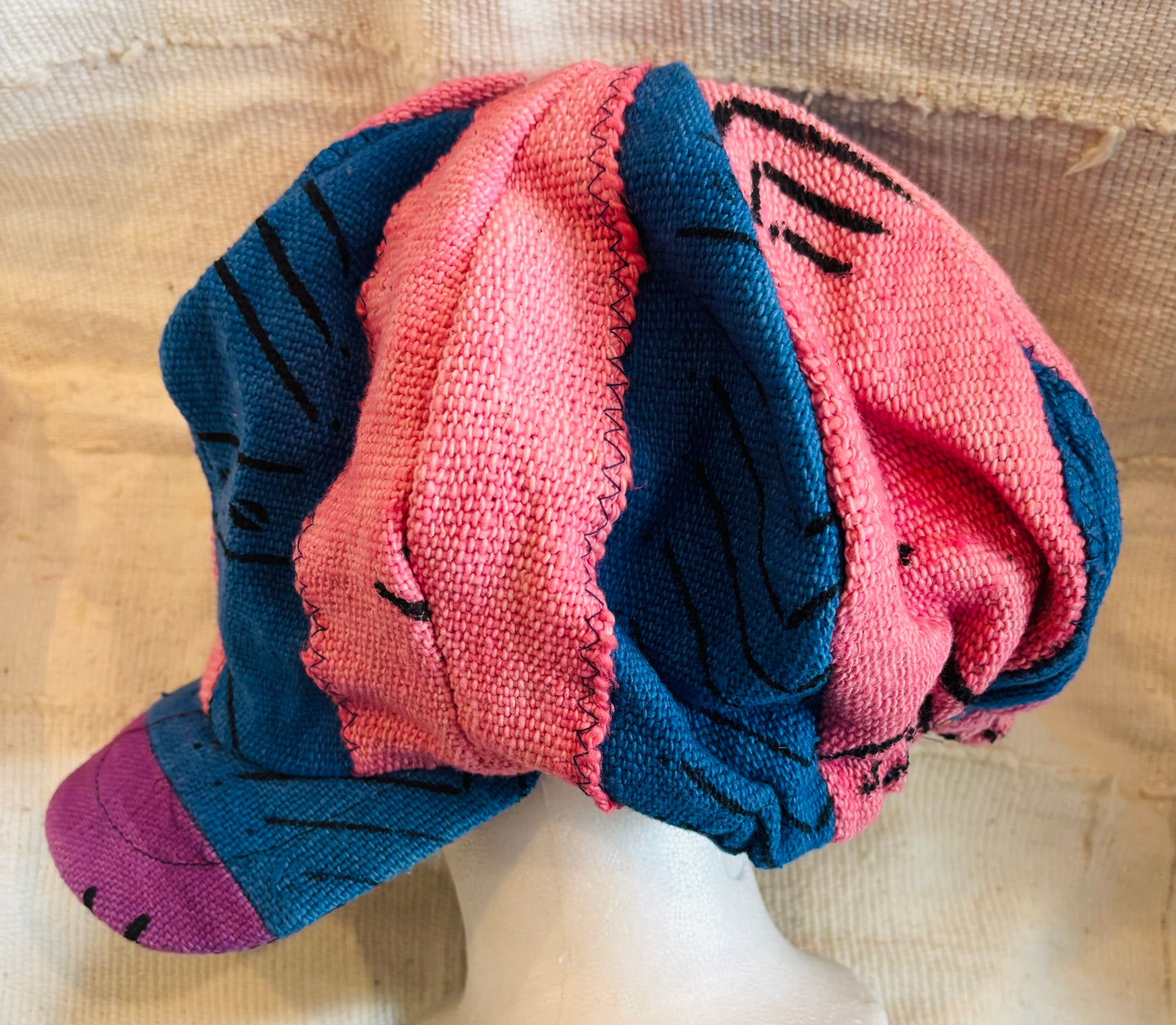 Multicolor mudcloth hat