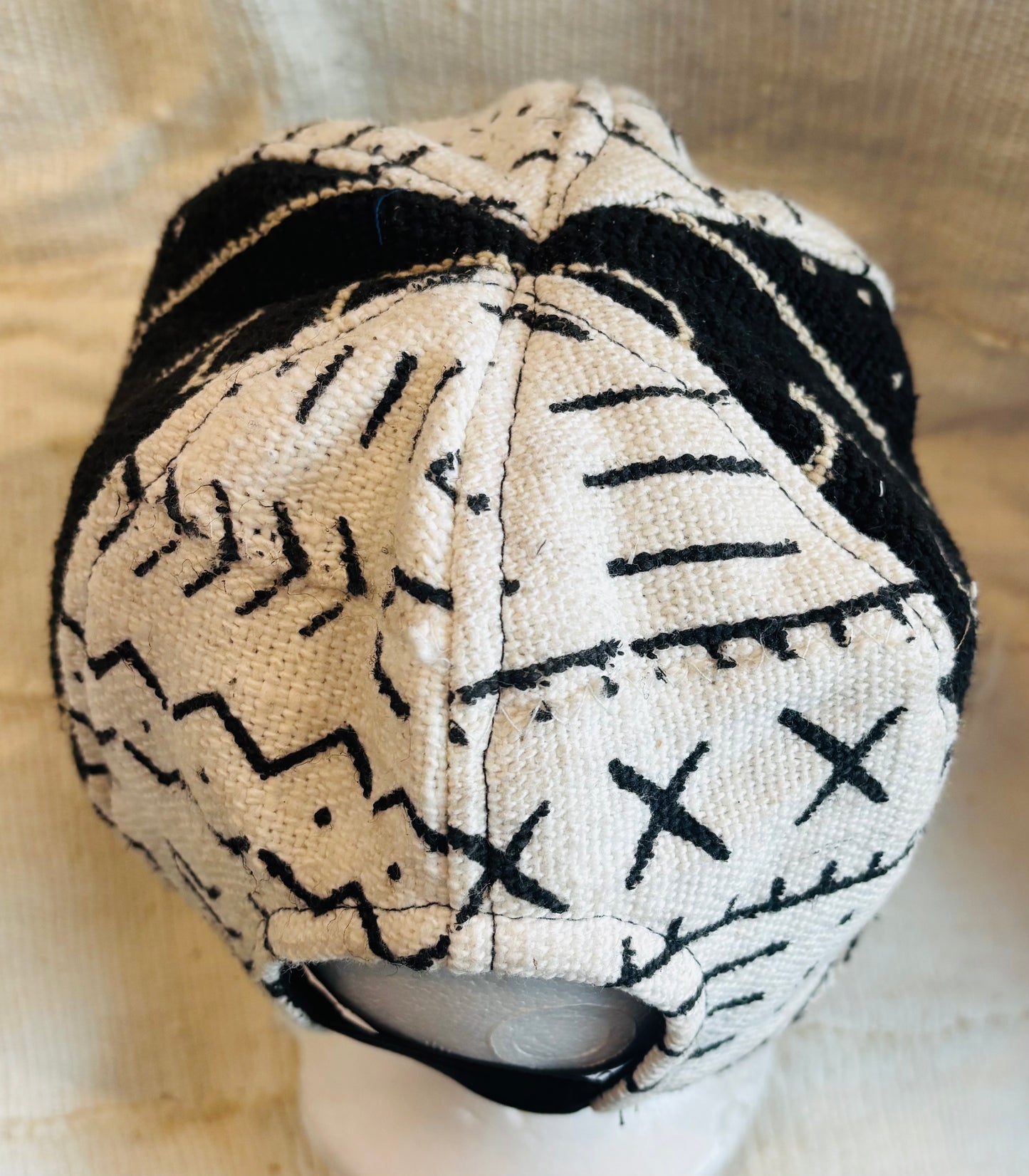 Black &White mudcloth cap #3
