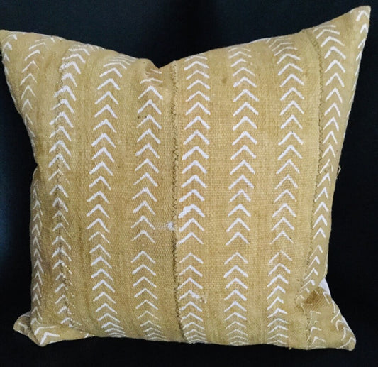 White Chevrons on Mustard Pillowcase