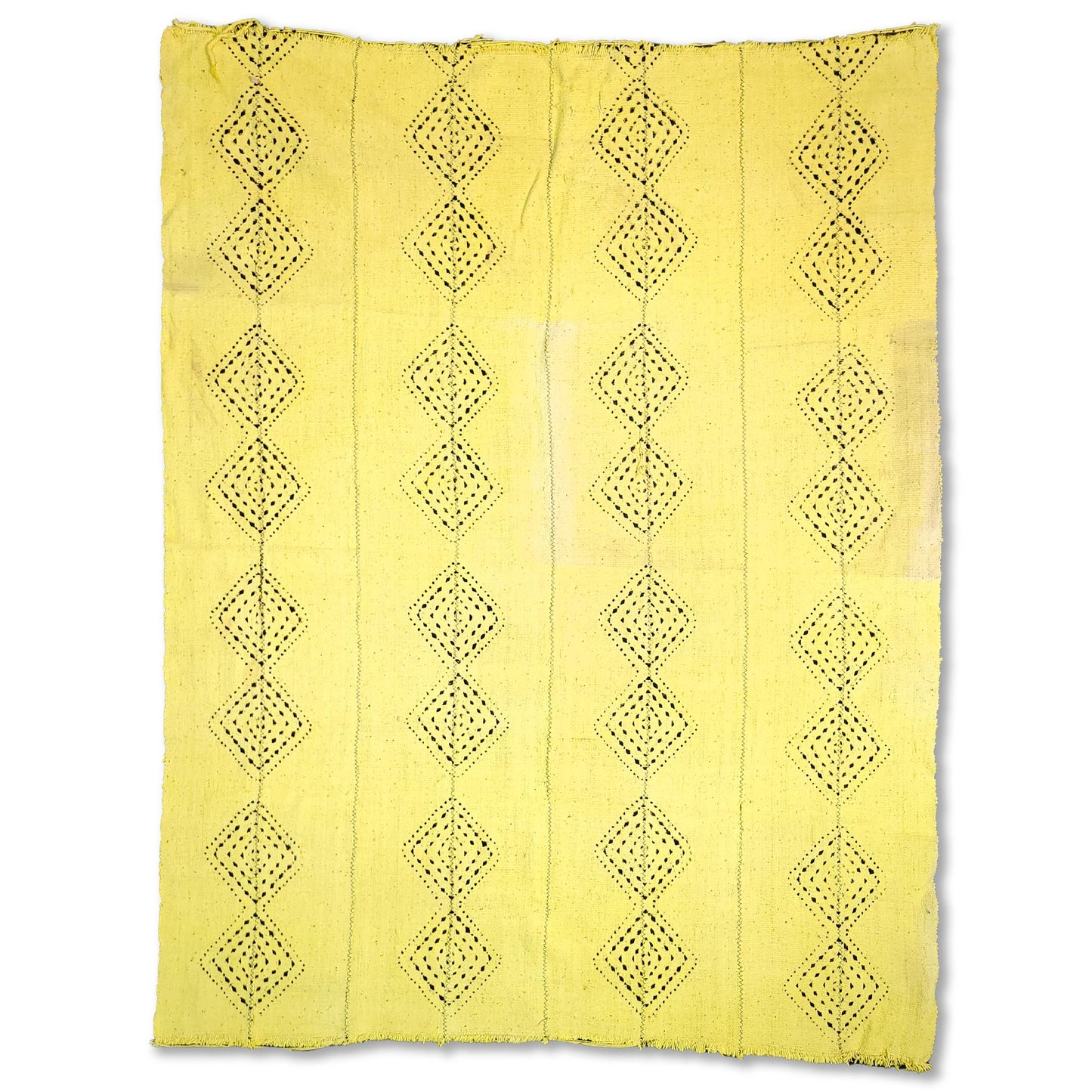 Black Diamonds on Yellow Mudcloth
