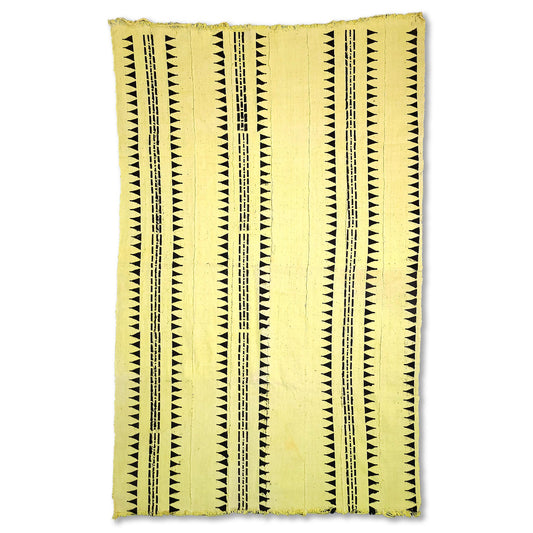 Black Triangles and Staggered Lines on Yellow Mudcloth