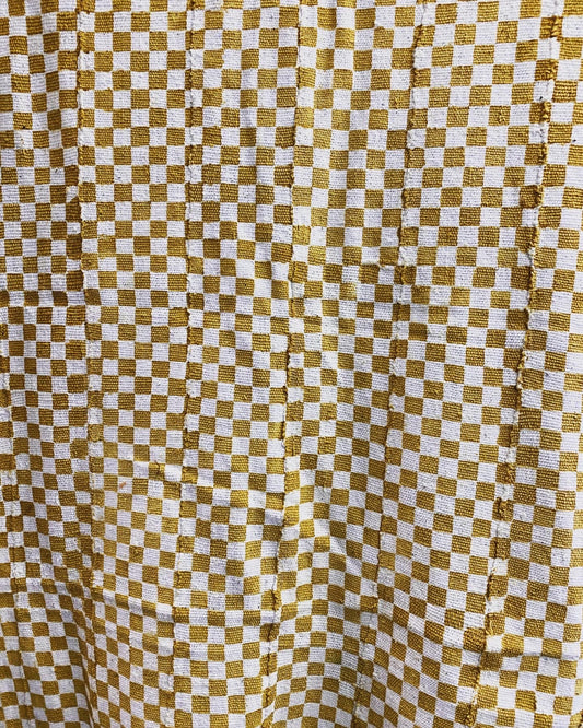 Checker Mustard & white