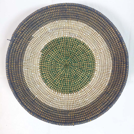 Gray and Green Large Senegalese Basket
