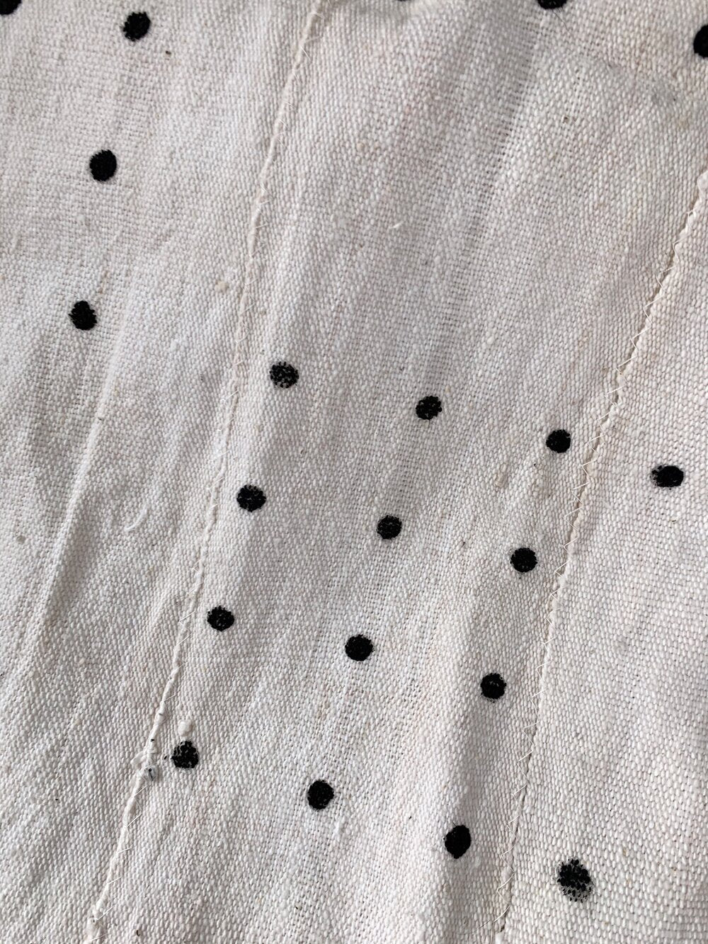 Black Dot White Mali Mudcloth