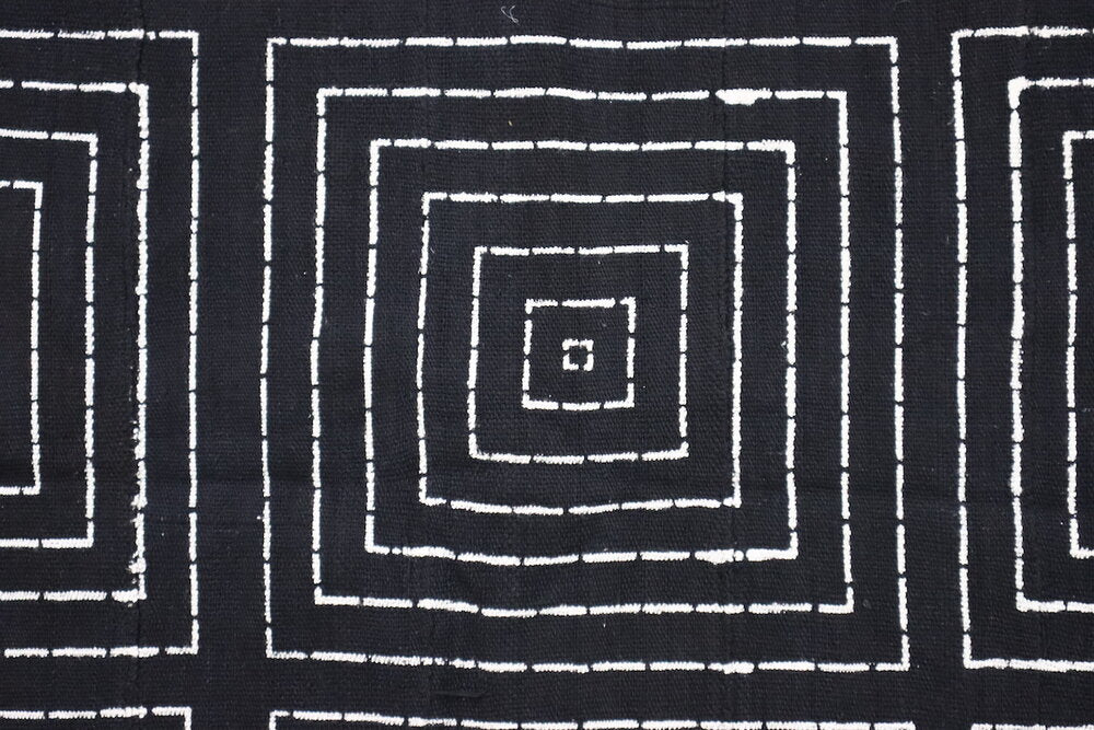 Concentric Square Navy African Mudcloth