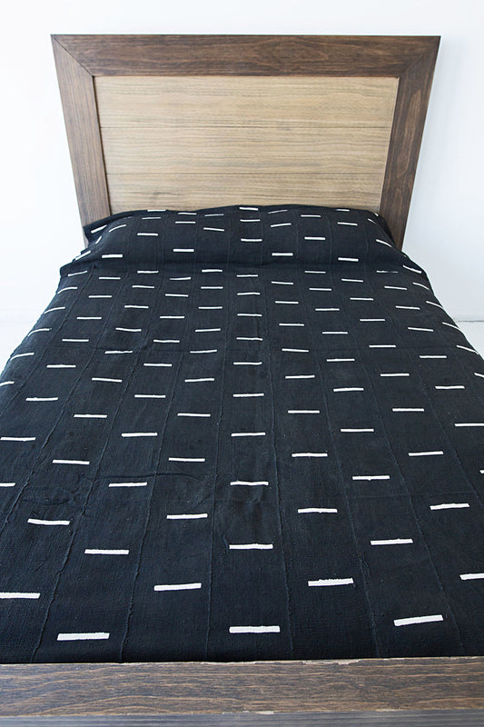 Queen Sized Mali Mudcloth Blanket.