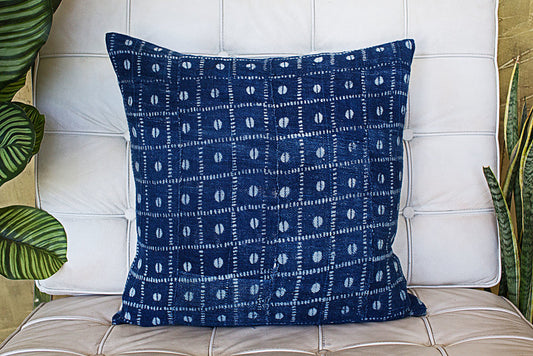Coffee Beans on Large Indigo Pillowcase