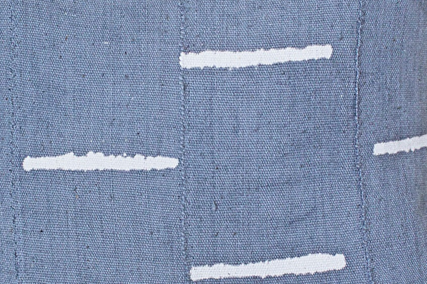 White Dashes on Large Blue Pillowcase