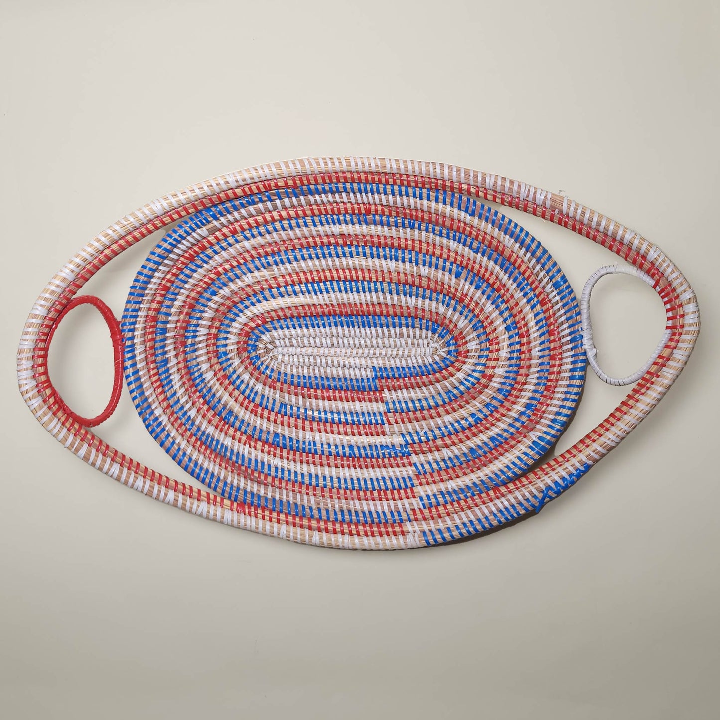 Red and Blue Striped Senegalese Basket