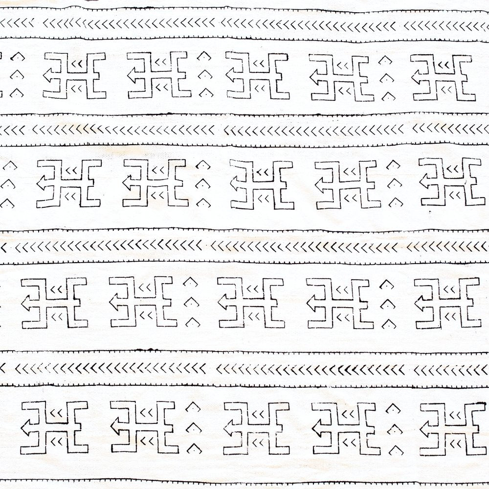 African White Mudcloth With Kanaga.