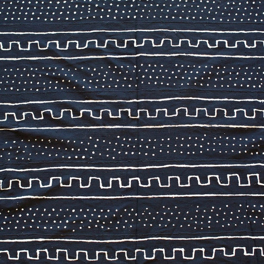 Dots x Square Waves x Lines on Black Mudcloth