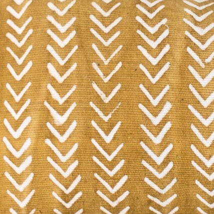Small Chevrons On Mustard Mudcloth Lumbar.