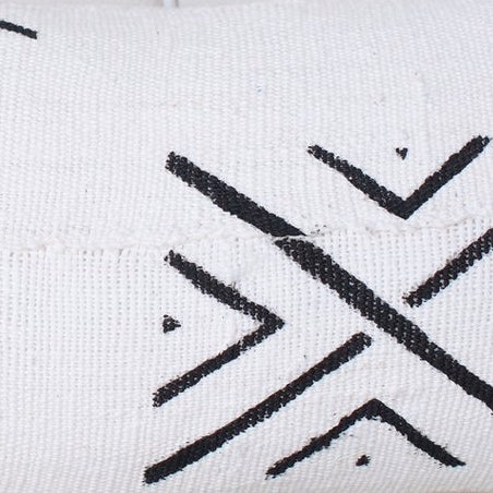 Large Crosses on White Lumbar Mali Mudcloth Pattern.