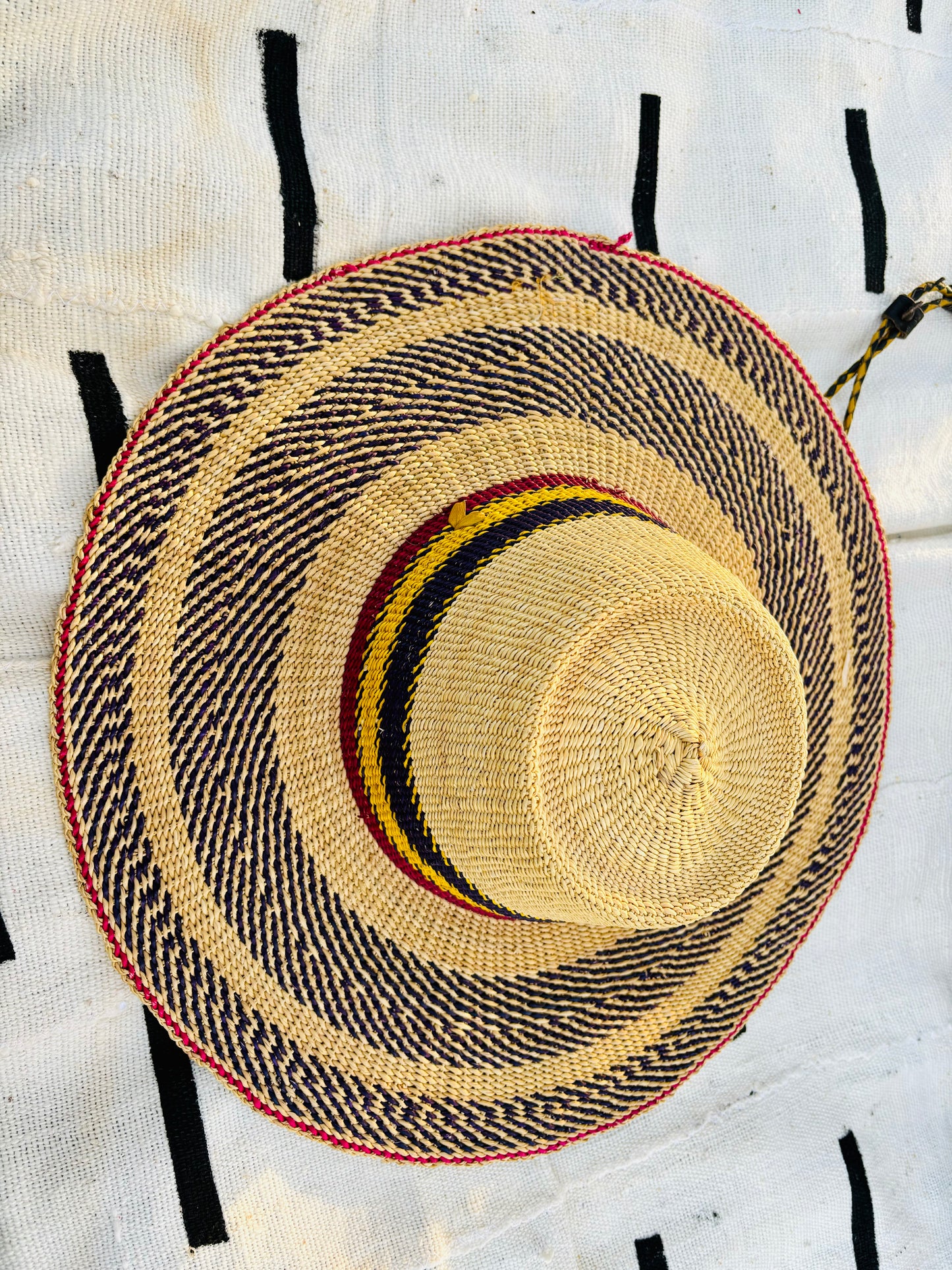 Purple Brim with Yellow and Red Straw Hat