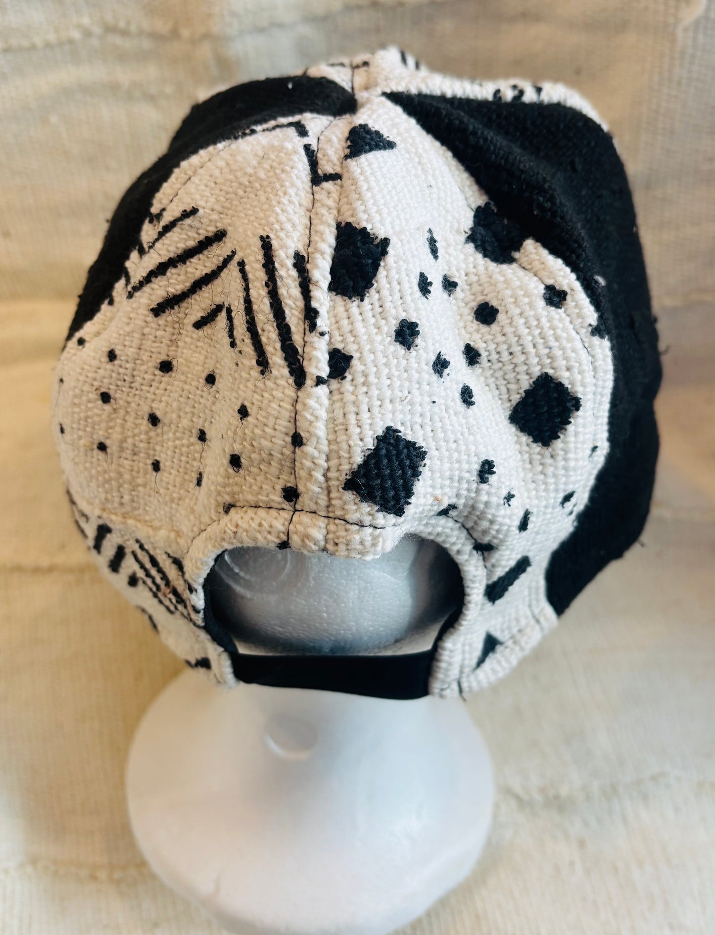 Black &White mudcloth cap #4