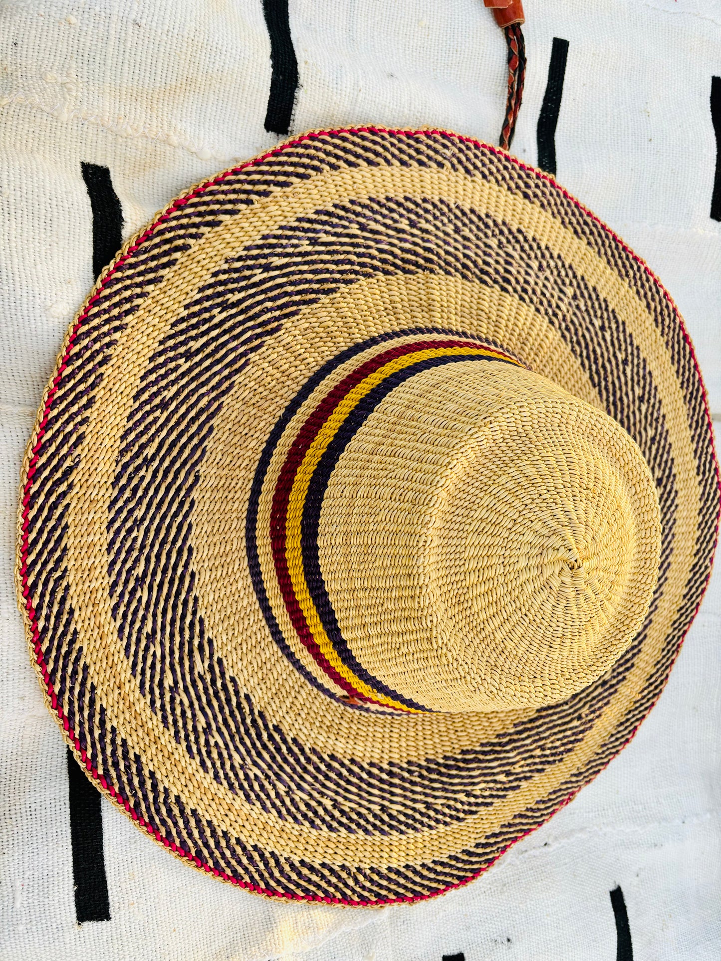 Green and Red  Straw Hat