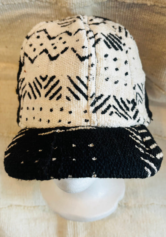 Black &White mudcloth cap #4