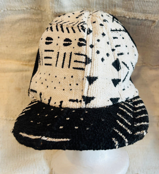 Black& white mudcloth cap