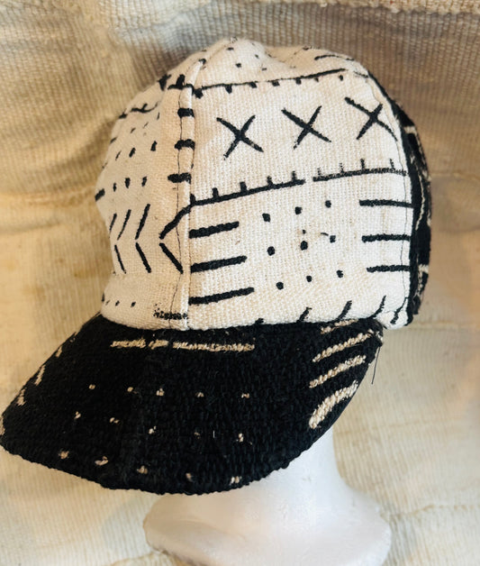 Black &White mudcloth cap #3
