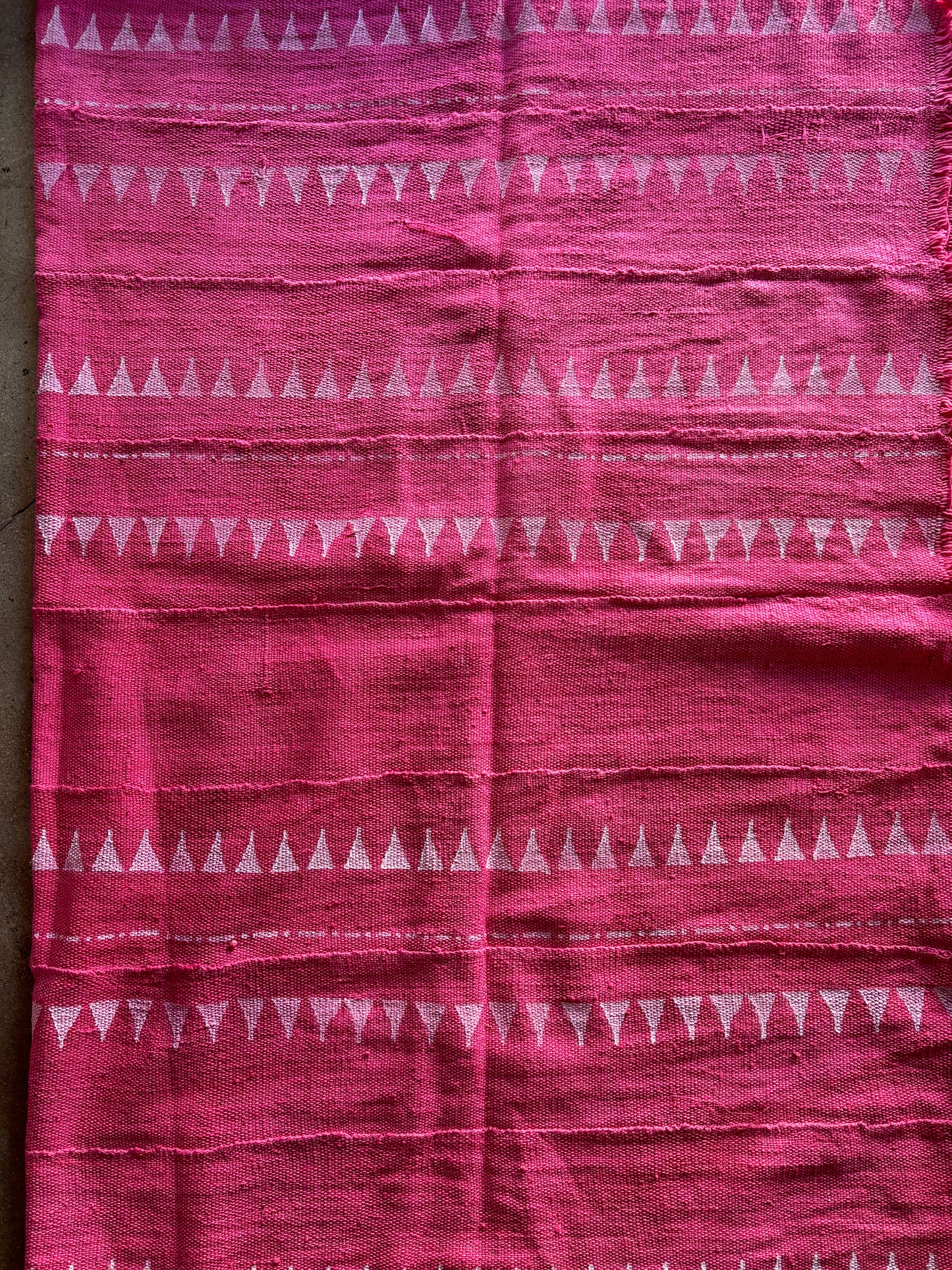 Pointy Lines on Pink Mudcloth