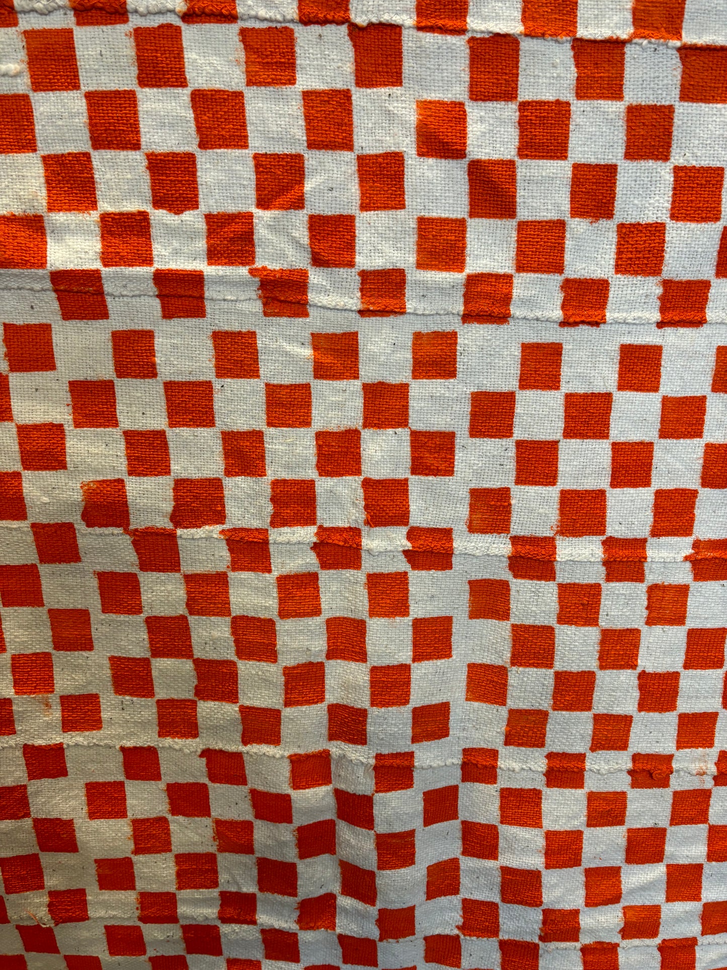 Checker Mudcloth Orange & white