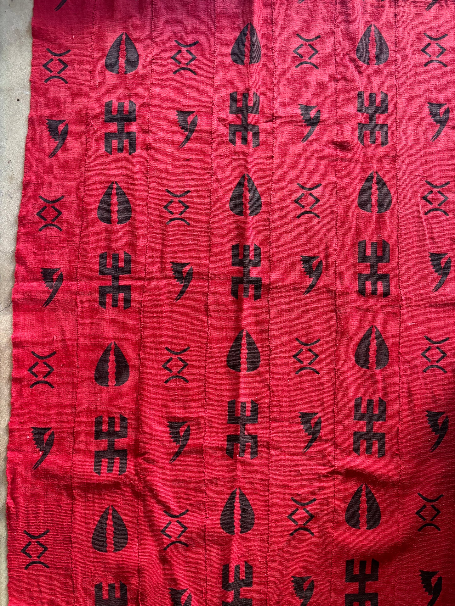 Kory Shell Pattern on Red Mudcloth