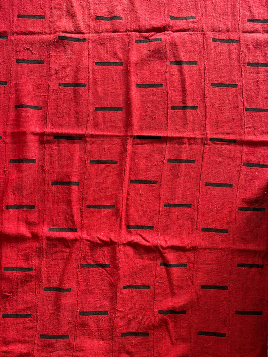 Red Mudcloth with black dashes