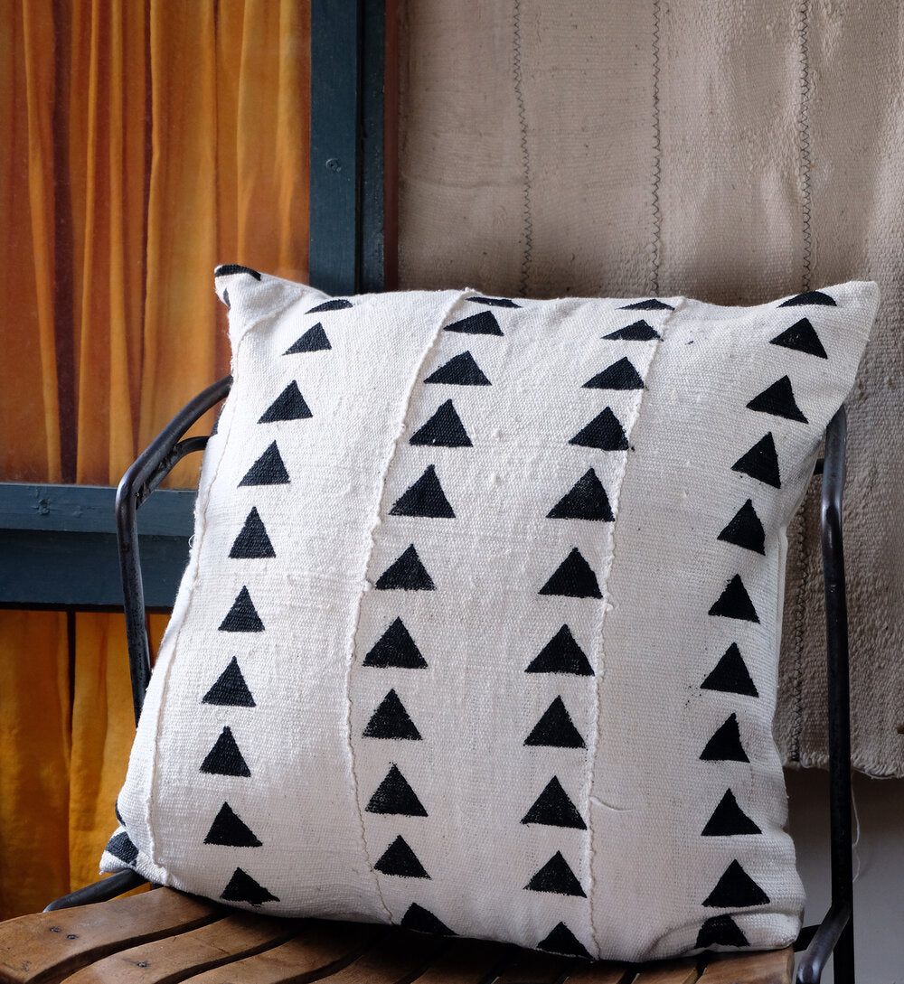 Black Triangles on White Pillowcase