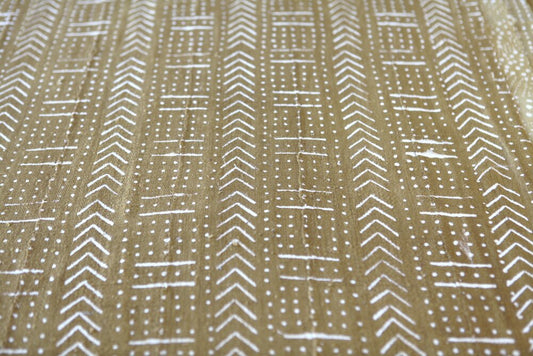 Chevrons Lines and Dots on Mustard Mudcloth