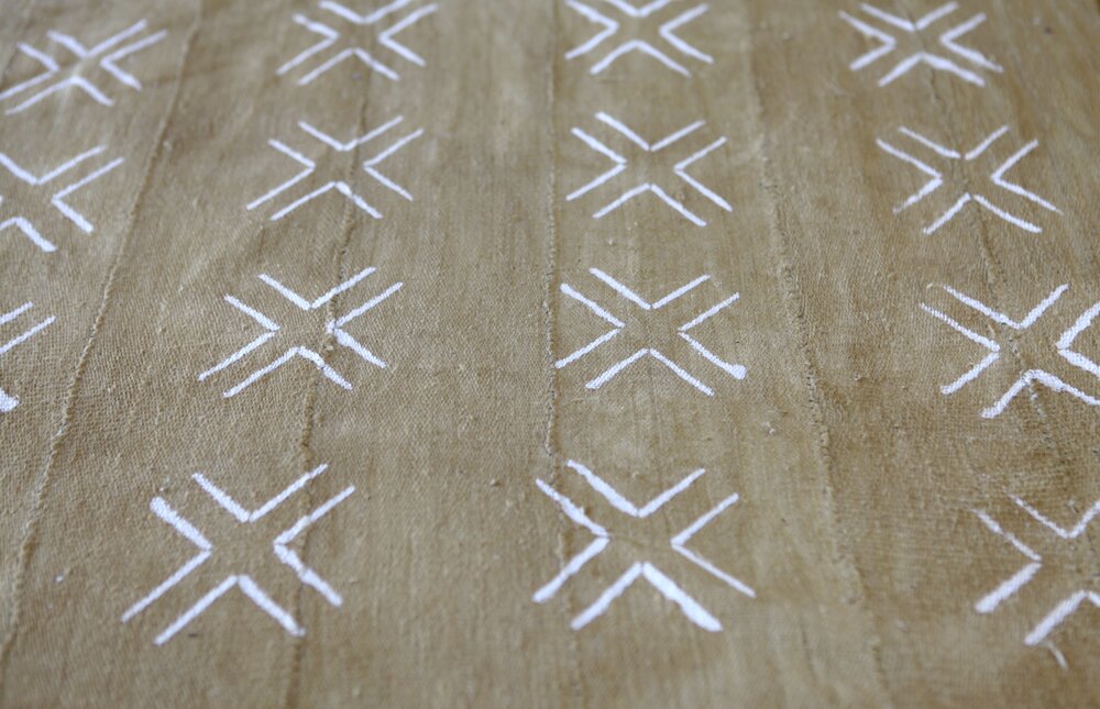 White Crosses on Mustard Mudcloth