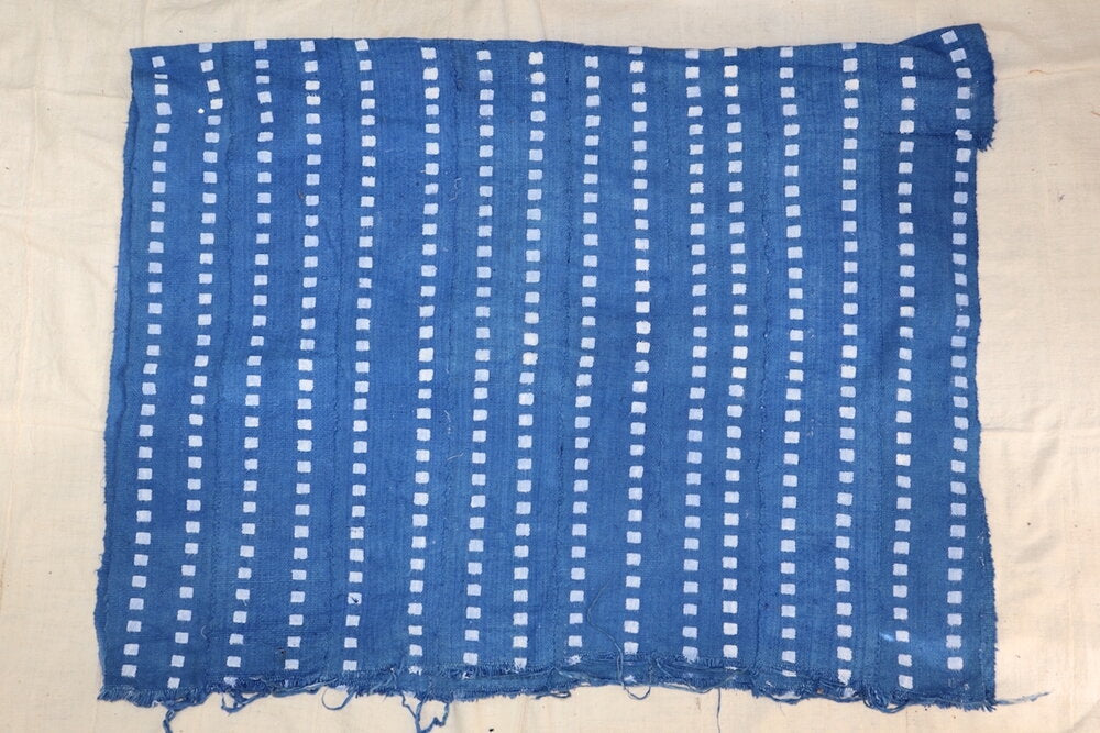 Small White Squares on Blue Mudcloth