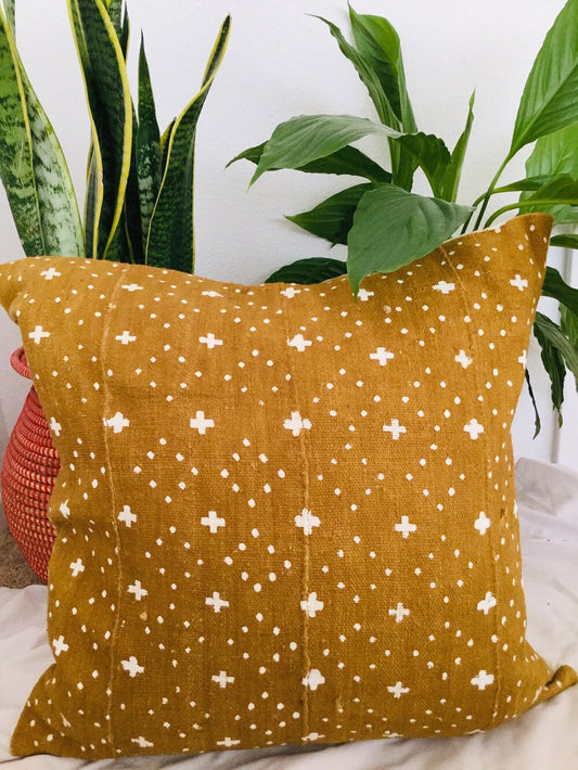 Stars on Deep Mustard Pillowcase