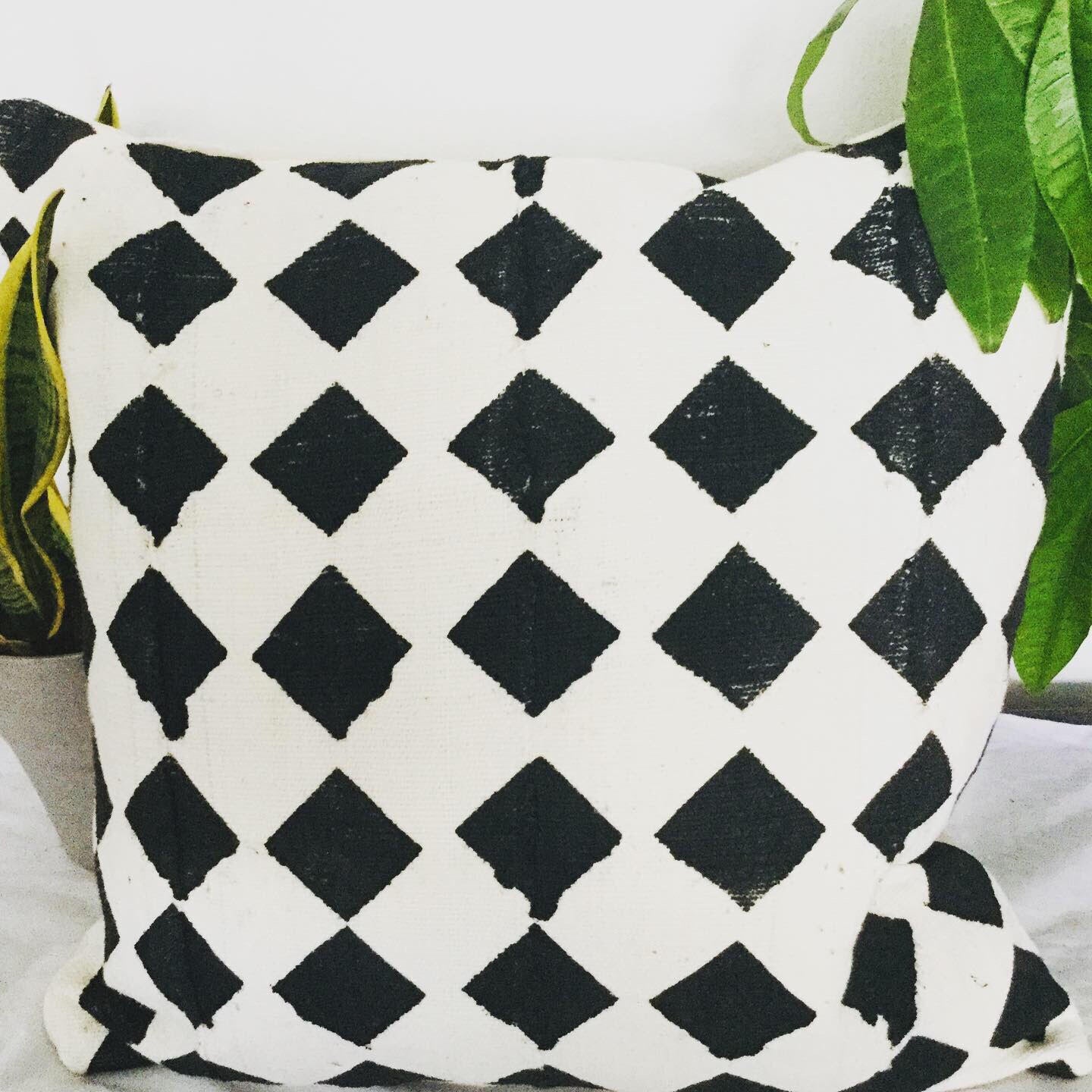 Black Diamonds on White Pillowcase