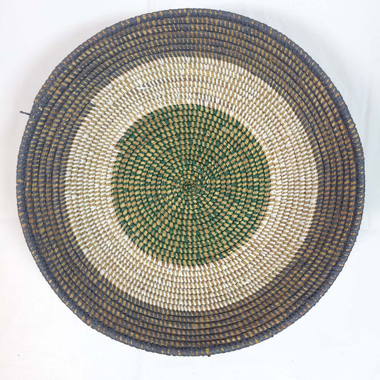 Gray and Green Large Senegalese Basket