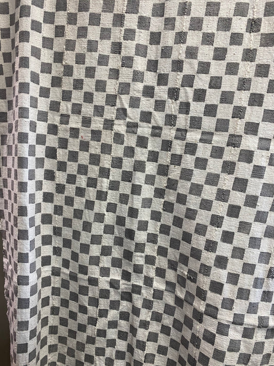 Checker Mudcloth Grey & white