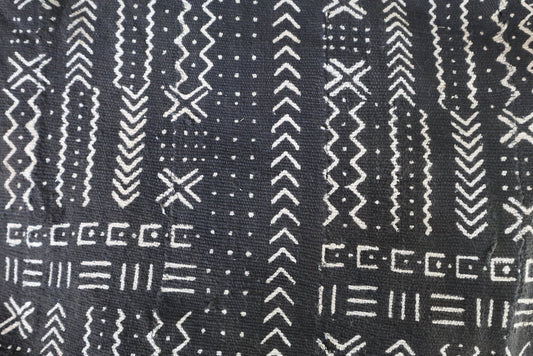 Dots x Crosses x Chevrons on Black Mudcloth