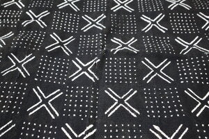 Crosses and Squared Dots on Black Mudcloth