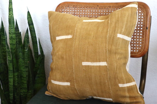 Dashes on Large Mustard Pillowcase