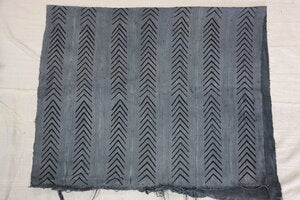 Larger Black Chevrons on Grey Mudcloth