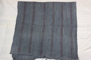 Maroon Chevrons on Grey Mudcloth