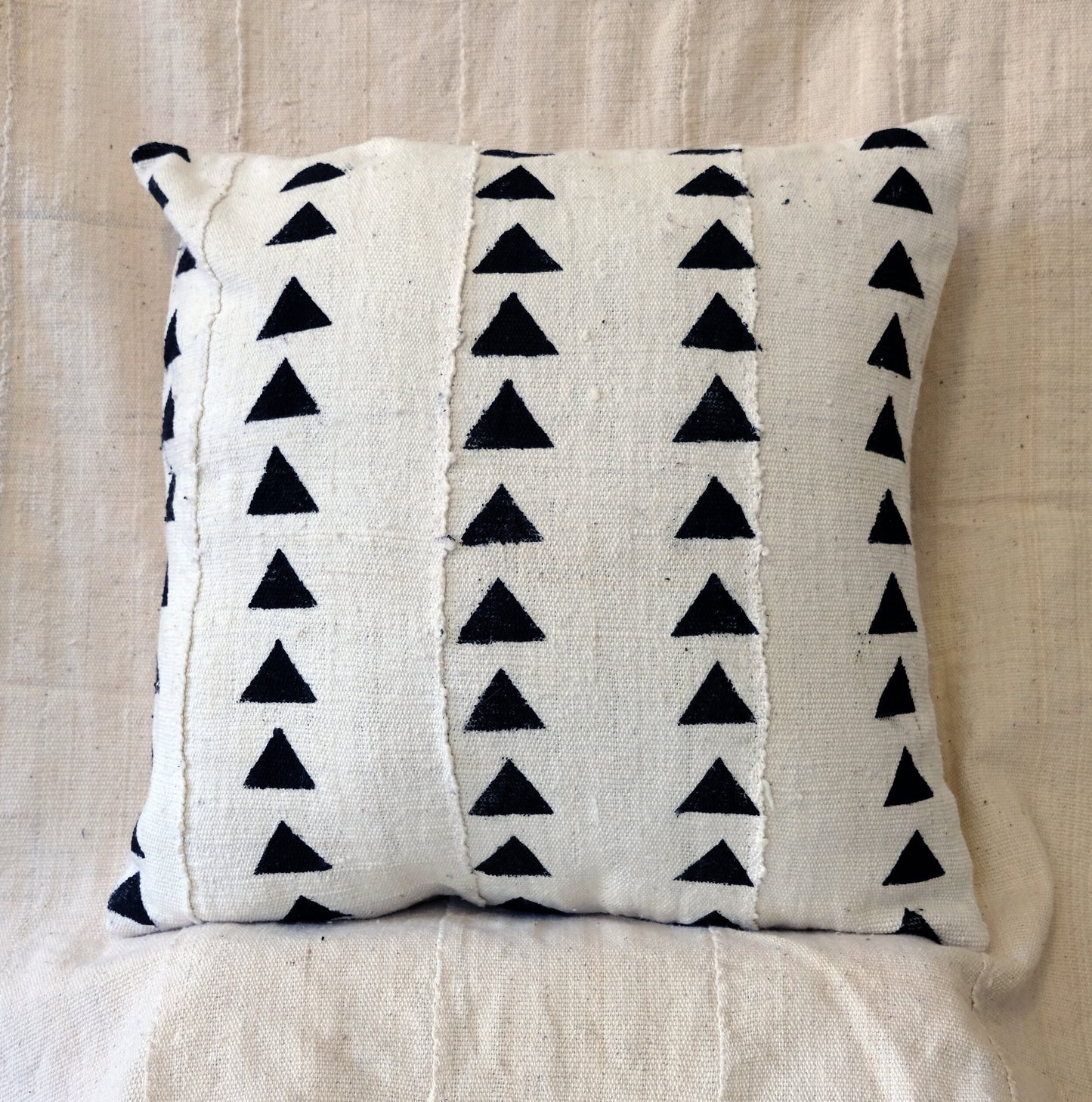 Black Triangles on White Pillowcase