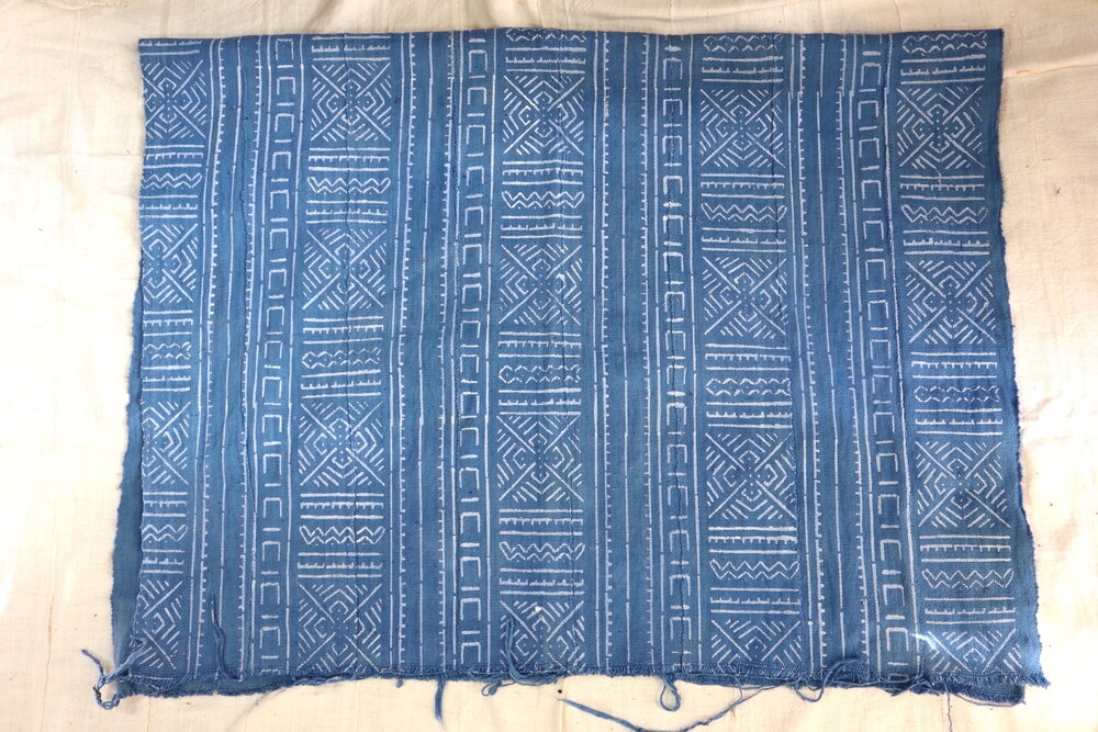 Multi-Patterned on Blue Mudcloth