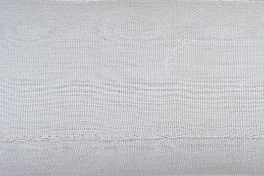 Plain White Lumbar Mali Mudcloth Fabric.