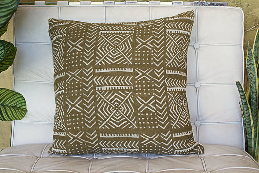 Multi-Patterns on Large Dark Mustard Pillowcase