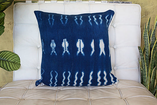 Fishes on Large Indigo Pillowcase