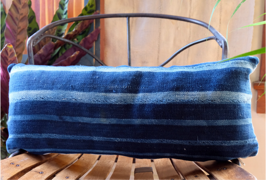 Multi Blue Panels Mudcloth Pillowcase.