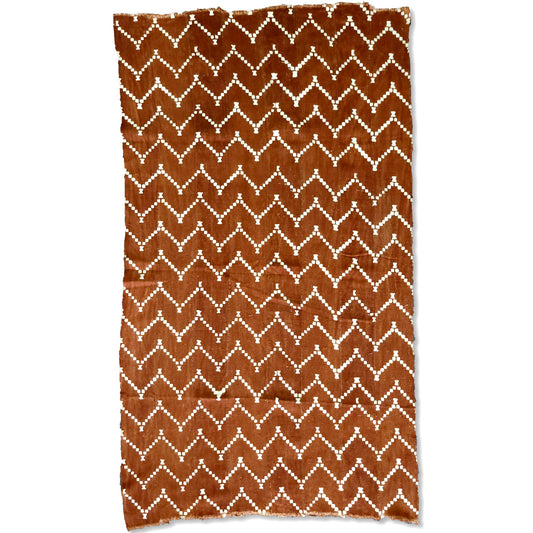 Ornate Zig-Zag on Rust Mudcloth