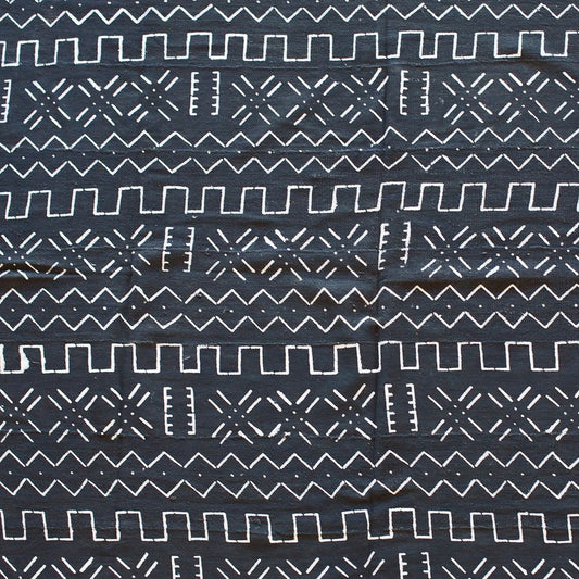 Multi-Patterned Designs on Black Mudcloth