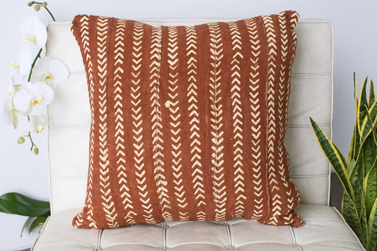 Small Chevrons on Large Rust Pillowcase