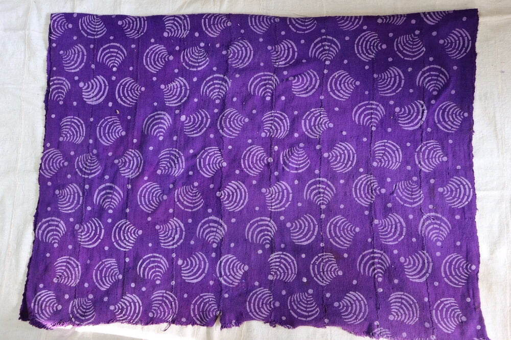 White Radial on Purple Mudcloth